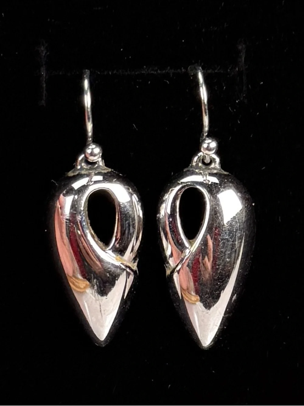 Elegant Silvertone Drop Pierced Earrings